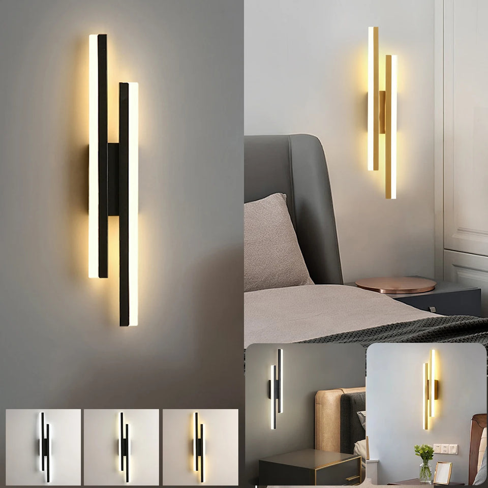 Nordic Long Strip Simple Personality Wall Lamp Sconces Aisle Minimalist Bedroom Bed Head lightning