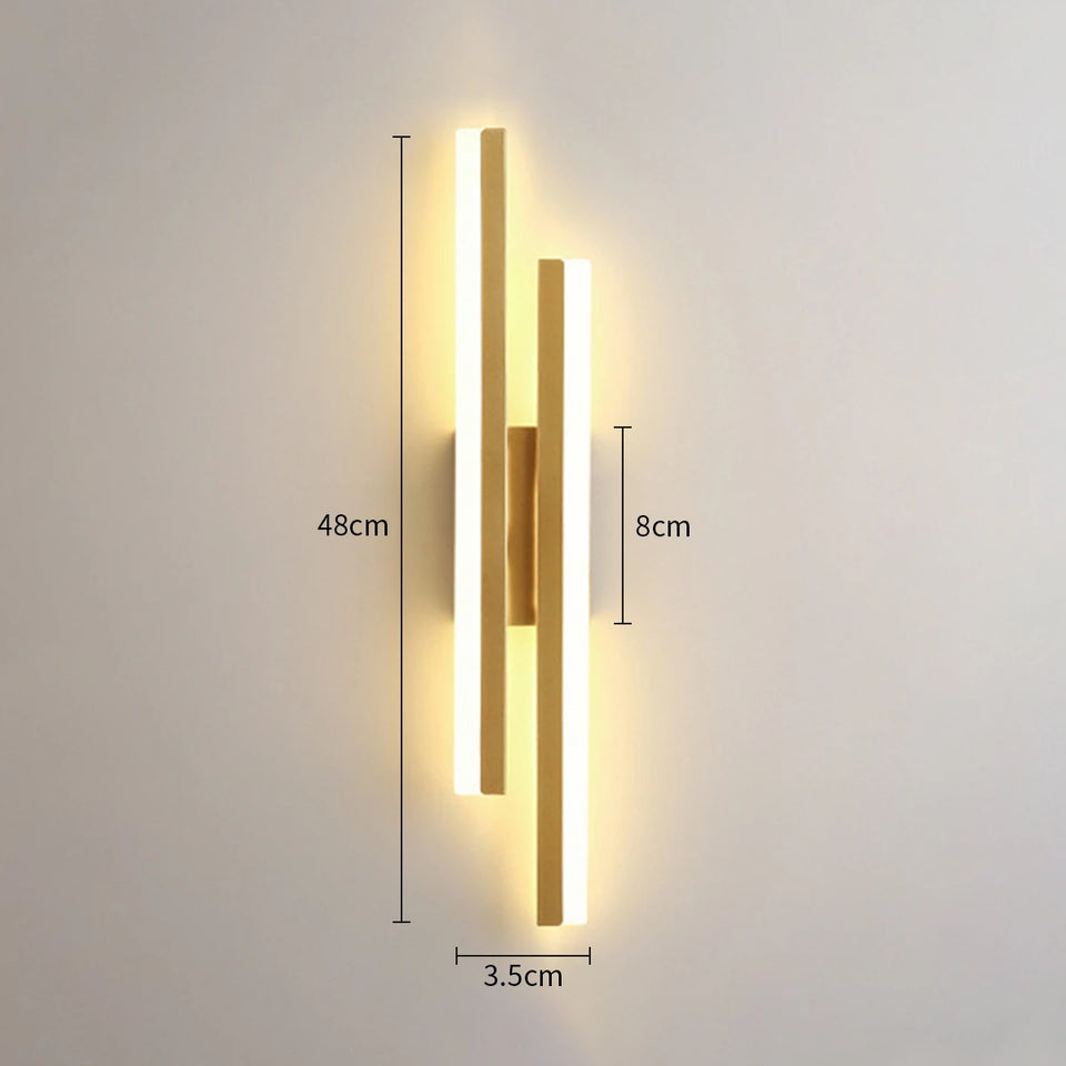 Nordic Long Strip Simple Personality Wall Lamp Sconces Aisle Minimalist Bedroom Bed Head lightning