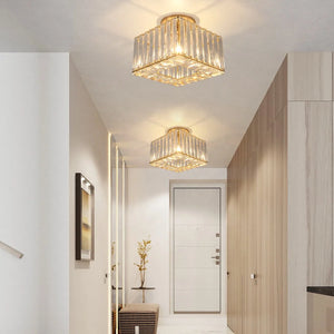 Entryway E27 Crystal Surface Mount Ceiling Lamp for Restaurant Interior Lighting Hallway
