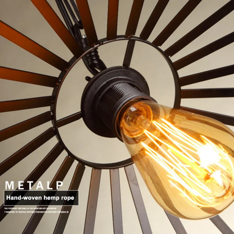 Zhongshan Luminaire American Country Hemp Rope Chandelier Retro Industrial Personality Creative Restaurant Cafe bar Table Lamp