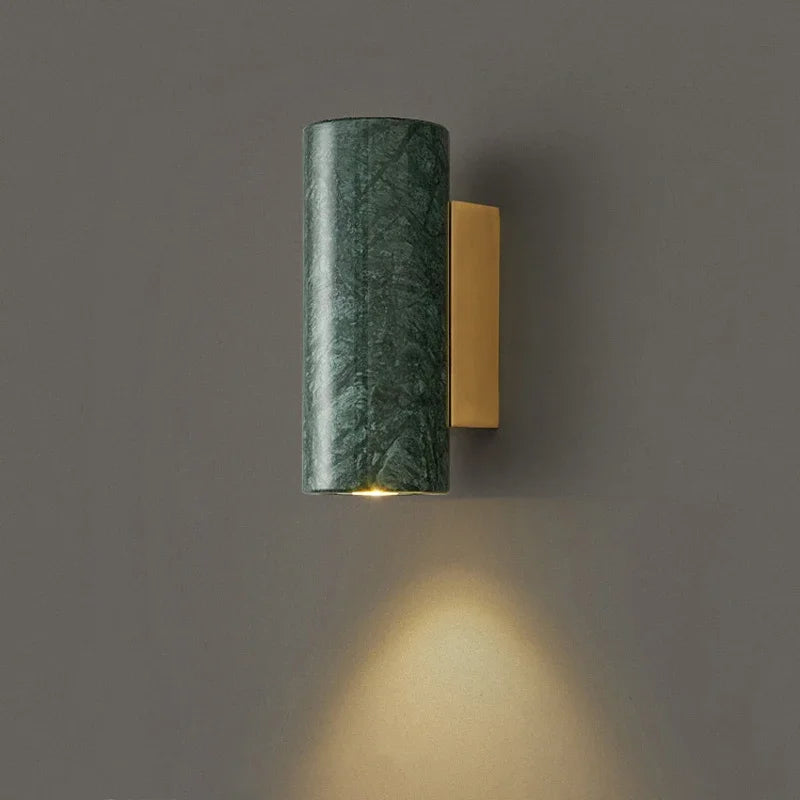 Modern LED Wall Lamp with White Black Green Marble Shade for Home Decor Living Room Bedroom Corridor Hotel-Bedside Wall Light