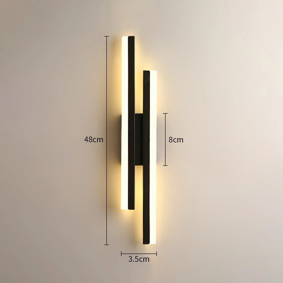 Nordic Long Strip Simple Personality Wall Lamp Sconces Aisle Minimalist Bedroom Bed Head lightning