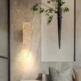 Wabi Sabi Yellow Travertine LED Wall Light Scandinavian Style Corridor Lamp for Living Room Bedroom Stone Wall Sconce Decoration