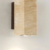 Wabi Sabi Yellow Travertine LED Wall Light Scandinavian Style Corridor Lamp for Living Room Bedroom Stone Wall Sconce Decoration