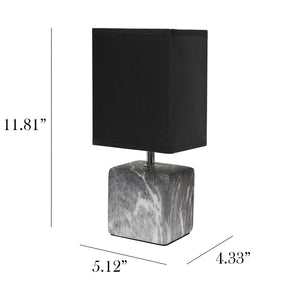 TD Simple Designs Petite Marbled Ceramic Table Lamp with Fabric Shade Chic and Stylish Home Decor