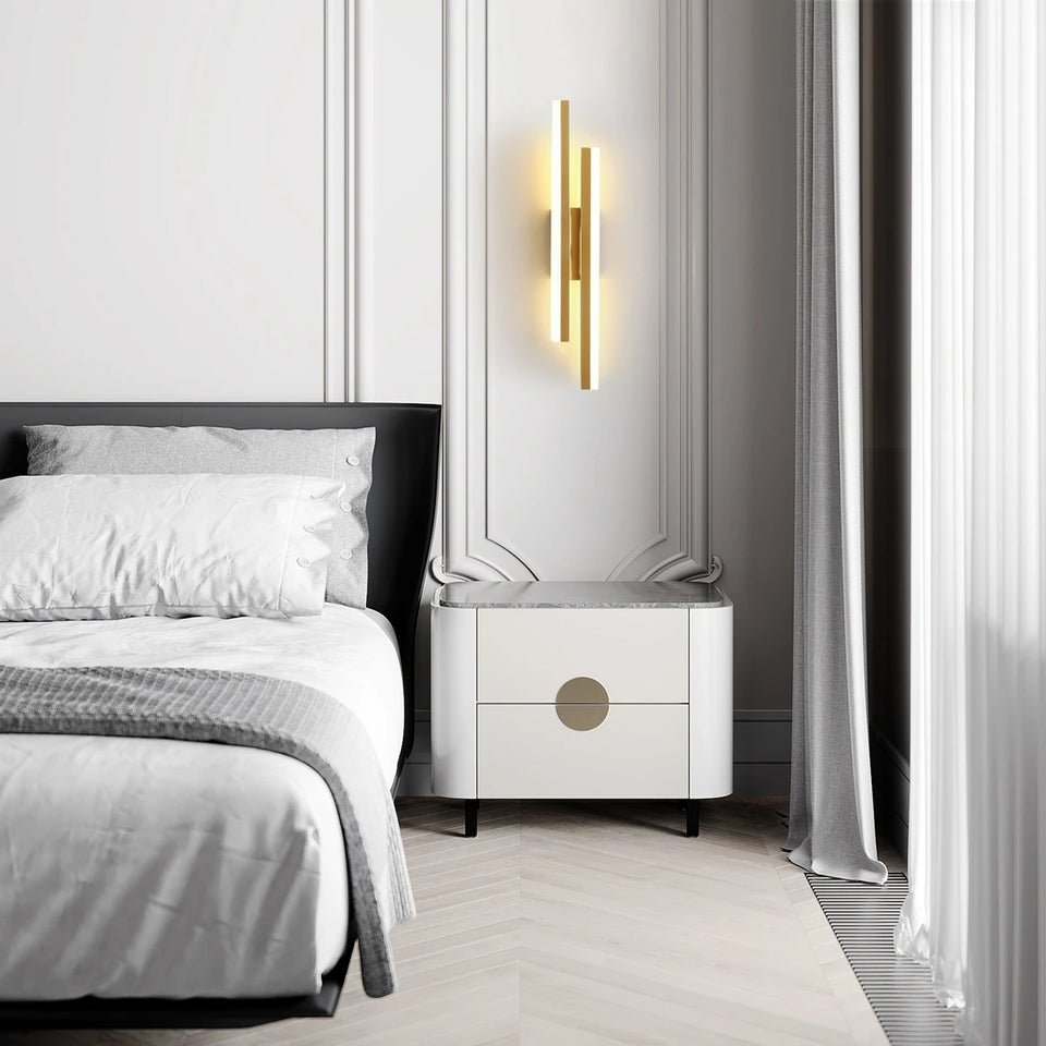 Nordic Long Strip Simple Personality Wall Lamp Sconces Aisle Minimalist Bedroom Bed Head lightning